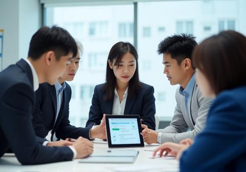 企業向け安全講習でディスカッションするビジネスパーソン